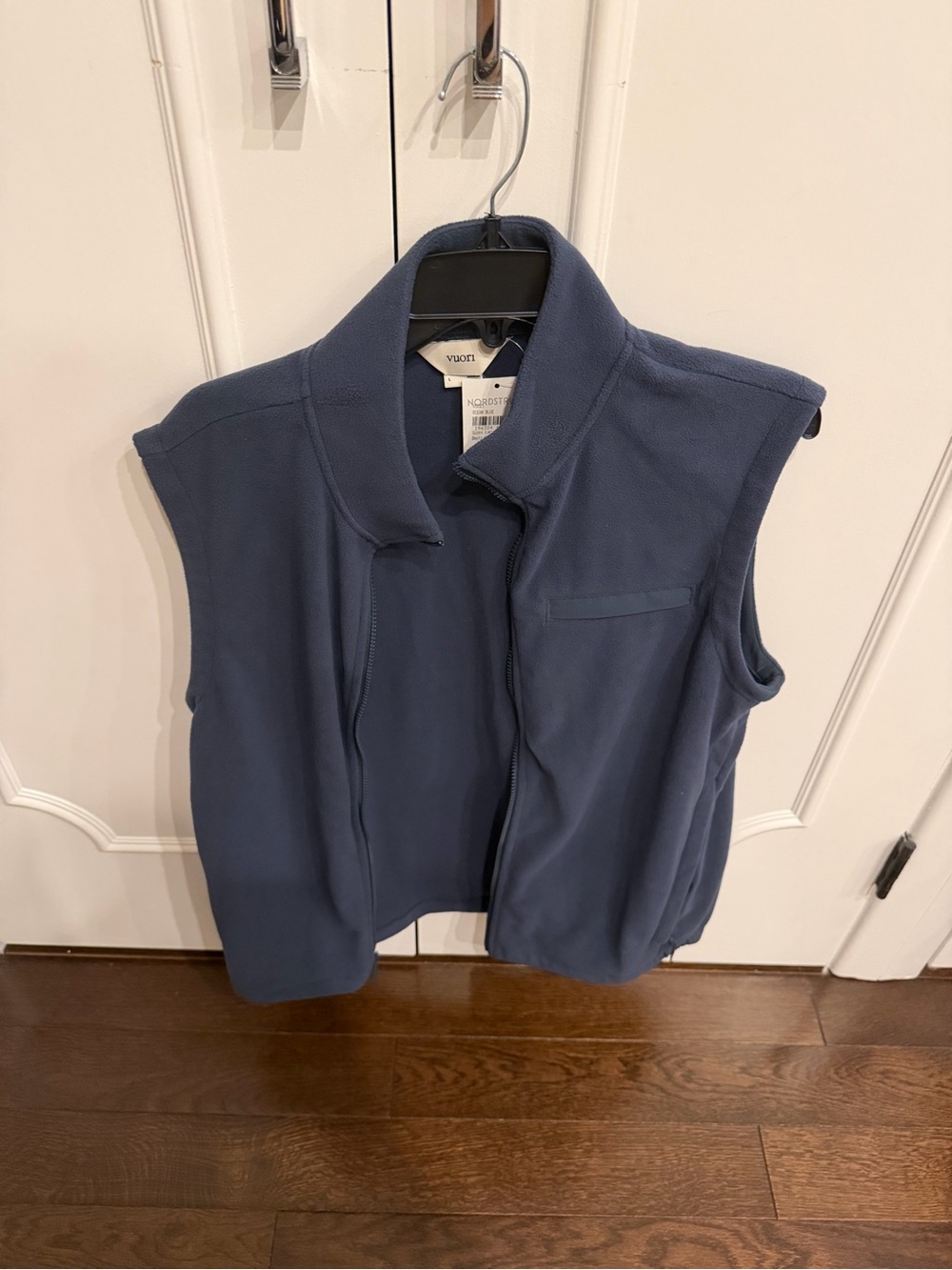 Vuori Large zip water repellent fleece vest ocean blue size